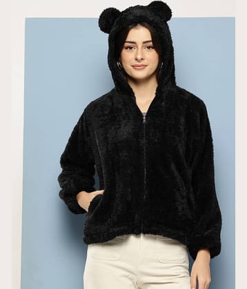 Aarika Women Hooded Regular Jacket ( Black )