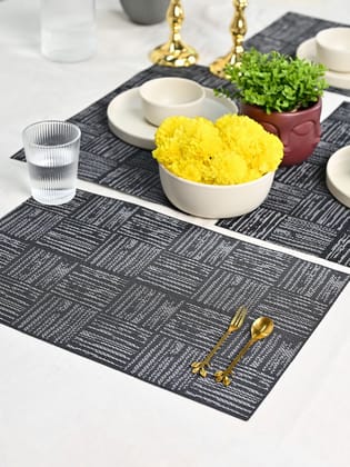Modern Geometric Pattern Dark Grey Table Placemat