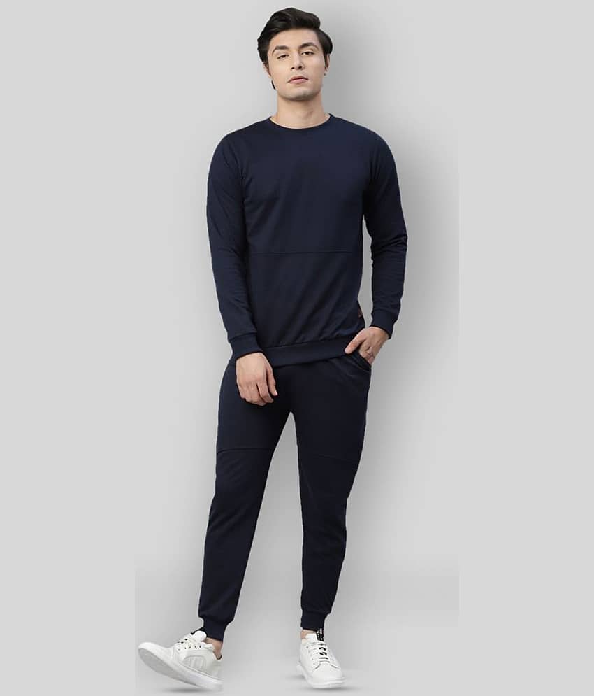 Rigo - Navy Blue Cotton Regular Fit Solid Men's Sports Tracksuit ( Pack of 1 )