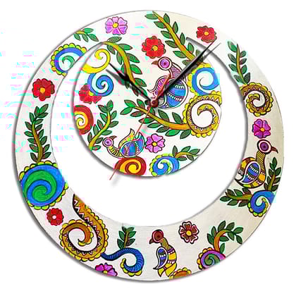 Madhubani Painting on Moon Clock DIY Kit by Penkraft