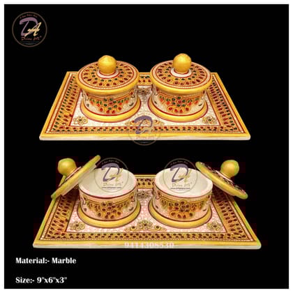 Marble Dry Fruit Box With Tray Marble Dry Fruit Box With Tray