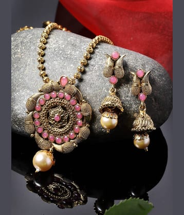 Sukkhi Pink Alloy Necklace Set ( Pack of 1 )