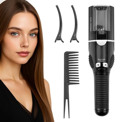 SEAHELTON Pro Hair Trimmer Cutter Fix Automatic Split End Remover For Treatment Of Frizzy, Dry, Damaged, Colored, Broken, Curly, Straight Or Bleached Hair Types, Women Beauty Hairstyling Tool - Black SEAHELTON Pro Hair Trimmer Cutter Fix Automatic Split 