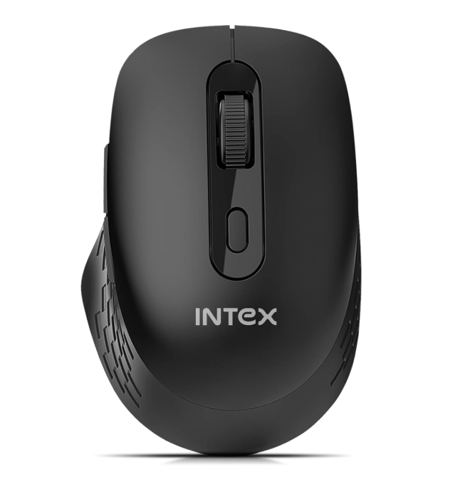 Intex Flow 2.4GHz Wireless Mouse | Upto 1600 DPI Resolustion | 6 Buttons | 10 Million Button & Smooth Scrolling | Silent Clicks & Auto Slip Mode | 10M Working Range | Nano Reciver (Black)