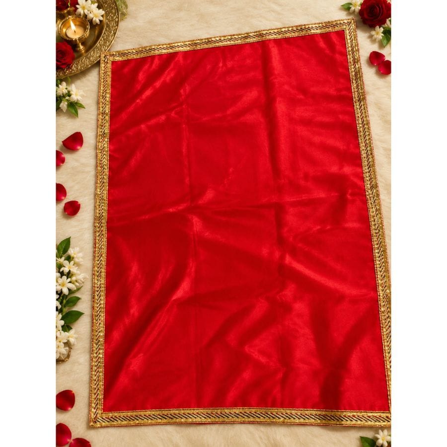 Designer Red Laddu Gopal/ Mata Rani And temple Pooja Aasan