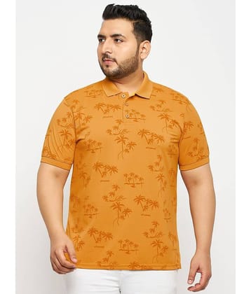 Auxamis Pack of 1 Cotton Blend Regular Fit Printed Half Sleeves Men's Polo T Shirt ( Lavender )