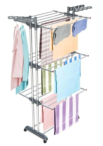 LiMETRO STEEL Clothes Drying Stand Foldable Stainless Steel for Home, Cloth Dryer Stand for Balcony, Laundry