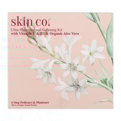 Skin Co Ultra Hydrating and Softening Pedicure Manicure for Women with Vitamin E & b3, Aloe Vera | Hand & Foot Home Care Spa Kit | All Skin Types