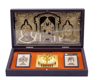 Craftlayout Brass Om Shri Venkatesaya Namah Charan Paduka Box