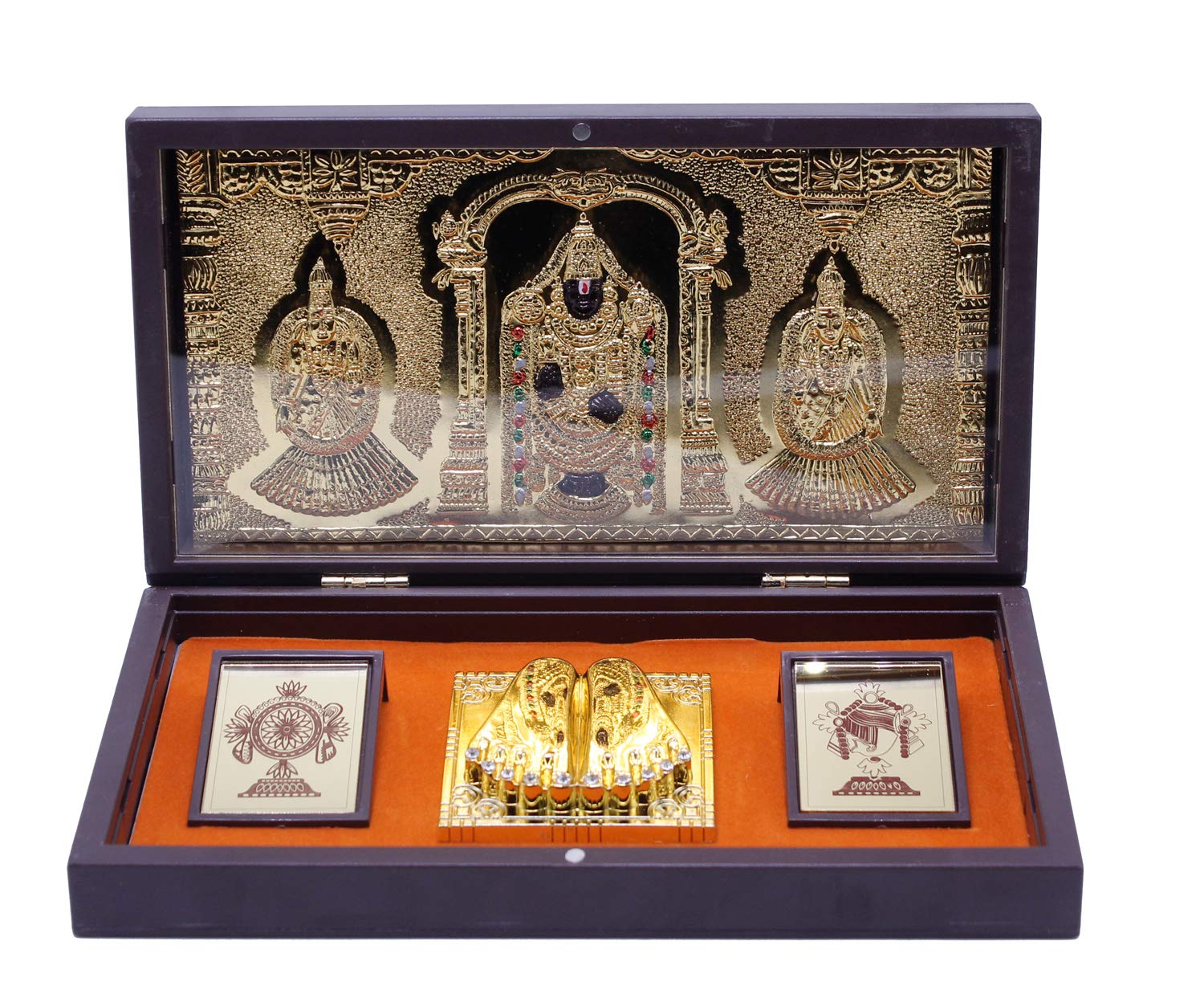 Craftlayout Brass Om Shri Venkatesaya Namah Charan Paduka Box