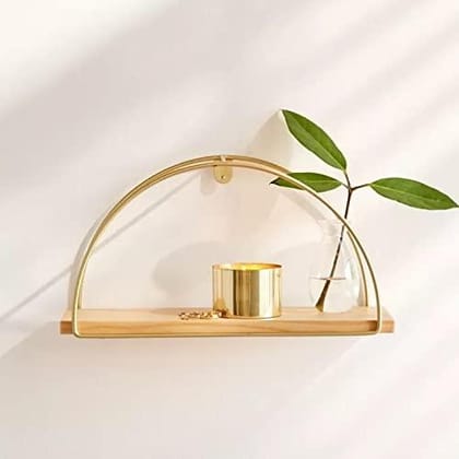 Golden D Shape Floating Shelve Wall Mounted, Rustic Wood mat Golden Color Wall Shelves Set for Bedroom, Bathroom, Living Room, Kitchen (Golden Color with MAT Finish) Golden D Shape Floating Shelve Wall Mounted, Rustic Wood mat Golden Color Wall Shelves Set for Bedroom, Bathroom, Living Room, Kitchen (Golden Color with MAT Finish)