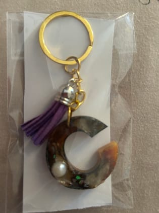 Resin keychain character c alphabet