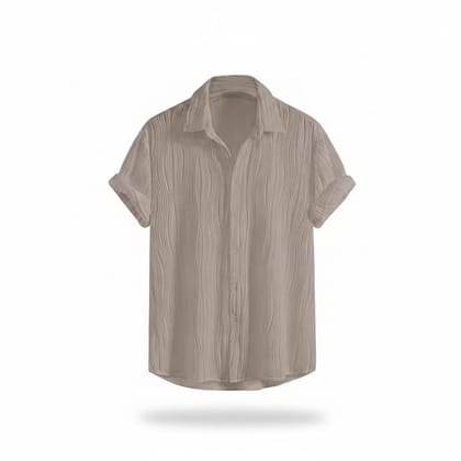 Men's Premium Textured Short-Sleeve Casual Shirt