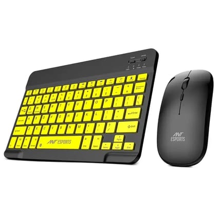 Ant Esports WKM11 Wireless Keyboard and Mouse Combo  Black Cyan