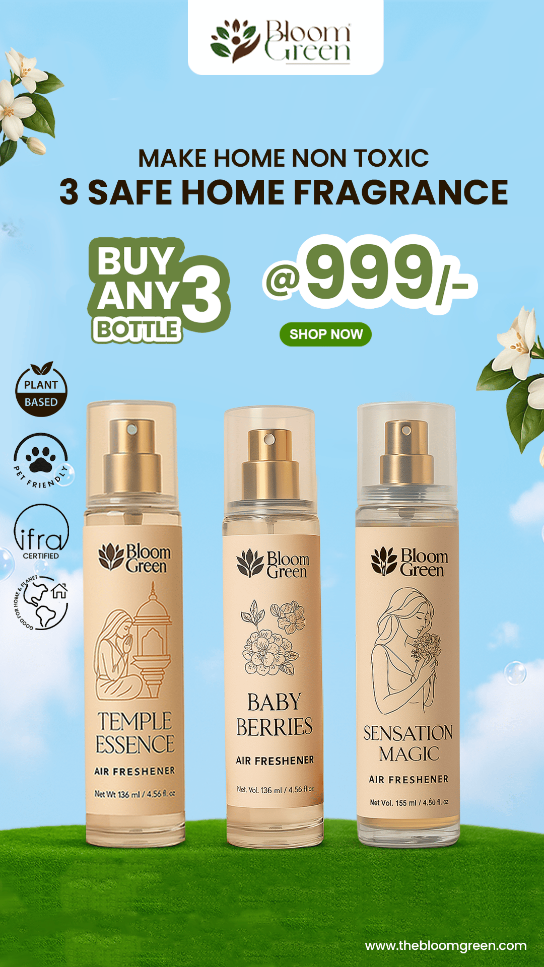 Air Freshener Pack of 3 Signature Fragrances