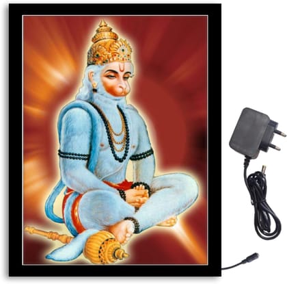 NOKKES Panchmukhi Hanuman Ji Light Photo Frame 8X10 inch Led Light photo Frame With Light Adaptor Led Light Photo Frame Black Color Photo Frame_AQW240 NOKKES Panchmukhi Hanuman Ji Light Photo Frame 8X10 inch Led Light photo Frame With Light Adaptor Led Light Photo Frame Black Color Photo Frame_AQW240
