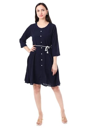 MR ANDERSONS Women’s Button Down Dress with Belt Fit and Flare Knee Length