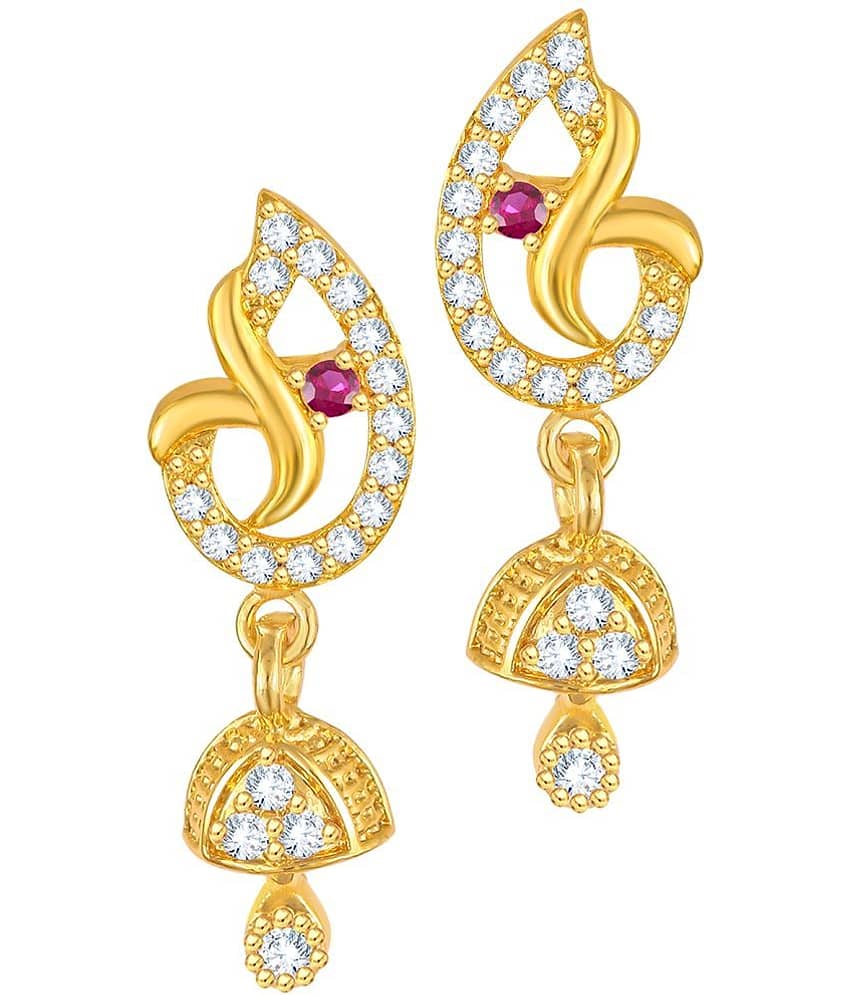 VIVASTRI Golden Drop Earrings ( Pack of 1 )