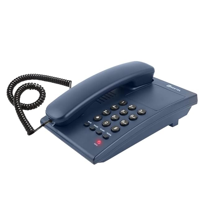 Beetel G10 Newly Launched, Corded Landline Phone, Ringer LED Indication, Desk and Wall Mountable, 3 Step Ringer Volume Control, Tone/Puls/Flash/Pause/Redial, TEC Certified (G10 Blue)