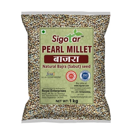 Sigotar Bajra Seeds, Natural Pearl Millet for Cooking & Nutrition, 1kg