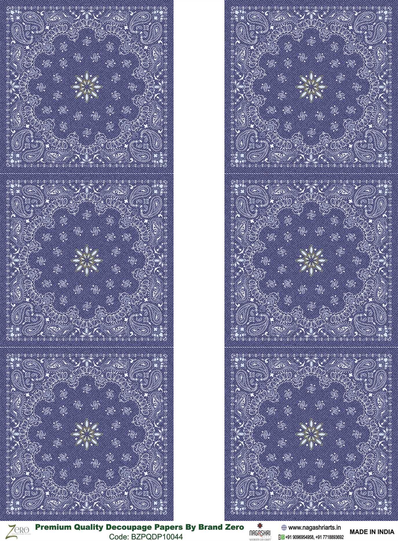 Brand Zero Premium Quality Decoupage Paper Pack of Two - Design Code: BZPQDP10044