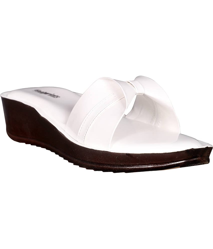 Footprints White Women's Slip On Heels