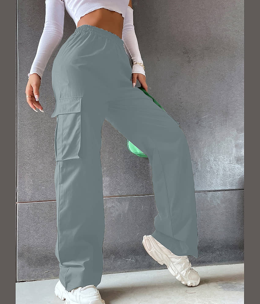 Aahwan Pack of 1 Cotton Blend Relaxed Women's Casual Pants ( Grey )