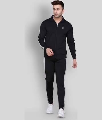 PRAUME - Black Polyester Slim Fit Solid Men's Sports Tracksuit ( Pack of 1 )