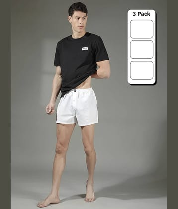 Dollar Pack of 3 Cotton Blend Boxers For Men's ( White )