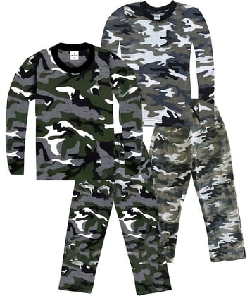 COOLTEES4U Pack of 2 Unisex Cotton T-Shirt & Trackpants Set ( Multicolor )