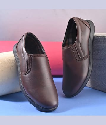 John Karsun Brown Men's Slip On Formal Shoes