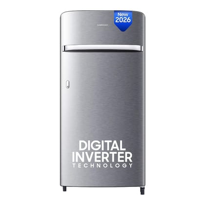 Samsung 189 L, 4 Star, Digital Inverter, Direct-Cool Single Door Refrigerator (RR21H2G24S8/HL, Silver, Elegant Inox, Single Touch Defrost, 2026 Model) Samsung 189 L, 4 Star, Digital Inverter, Direct-Cool Single Door Refrigerator (RR21H2G24S8/HL, Silver, 