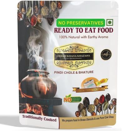 Chole & Bhature | No Added Preservative and Colours | Serve Hot Anytime Anywhere with our Flameless Food Heater inside the Pack. | Indian Tasty Flavour Chole & Bhature | No Added Preservative and Colours | Serve Hot Anytime Anywhere with our Flameless Food Heater inside the Pack. | Indian Tasty Flavour