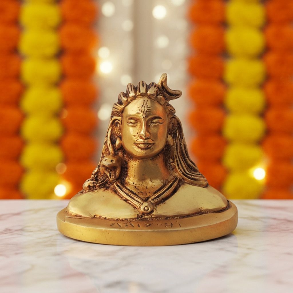 Brass Adiyogi Premium Showpiece | Meditation Decor, Height : 3 Inch (BSMAS1400 D)