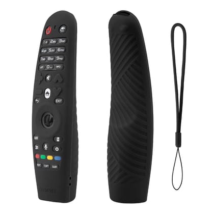 Caldipree Silicone Full Wrap Case Compatible with LG AN-MR19BA AN-MR600 Magic Remote with Lanyard [Remote Not Included] (Black) Caldipree Silicone Full Wrap Case Compatible with LG AN-MR19BA AN-MR600 Magic Remote with Lanyard [Remote Not Included] (Black