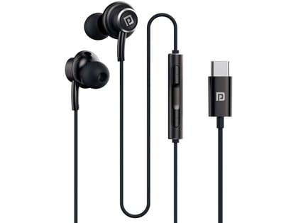 Portronics Conch Sigma 14.2mm Dynamic Driver, Unique in Ear Earbuds, In-Line Mic, All Type C Devices - Black Portronics Conch Sigma 14.2mm Dynamic Driver, Unique in Ear Earbuds, In-Line Mic, All Type C Devices - Black