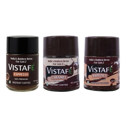 Vistafe Coffee Lovers Combo – Caramel, Hazelnut & Espresso