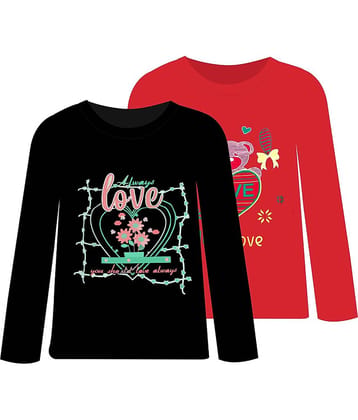 COOLTEES4U Pack of 2 Girls 100% Cotton T-Shirt ( Multicolor )