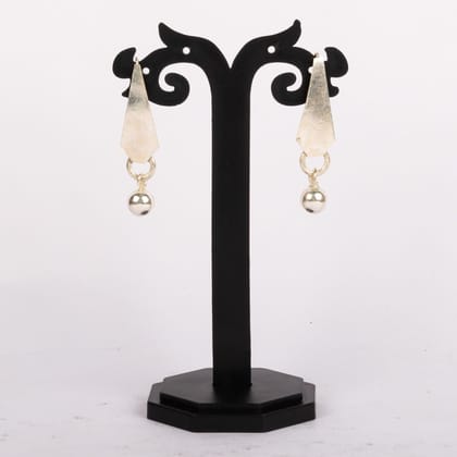 Tribes India Silver Stone Dangler Cone Earrings