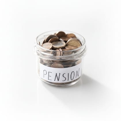 Pension Saving Coin Glass Jar