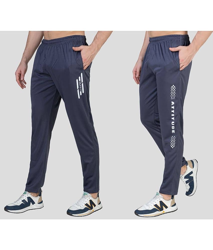 Zeffit - Grey Lycra Men's Trackpants ( Pack of 2 )