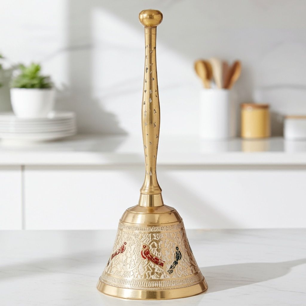 Brass Bell Handle White No. 2, Height : 5.8 Inch (ZMAS286 C)