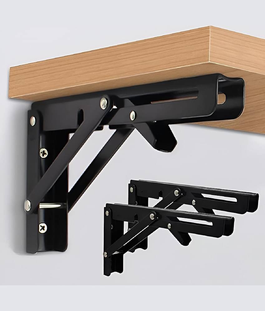 Skindora Black Wrought Iron Double Rod Bracket ( Pack of 1 )