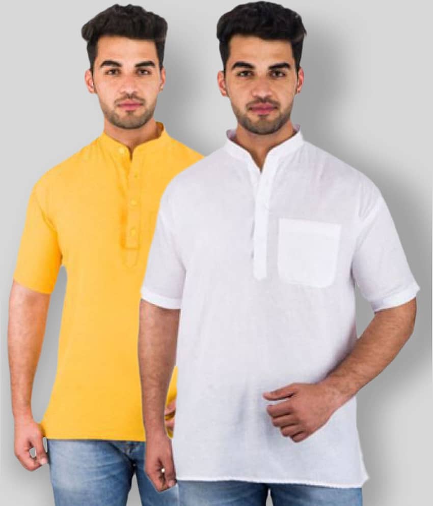 DESHBANDHU DBK - Multicolor Cotton Men's Regular Kurta ( Pack of 2 )