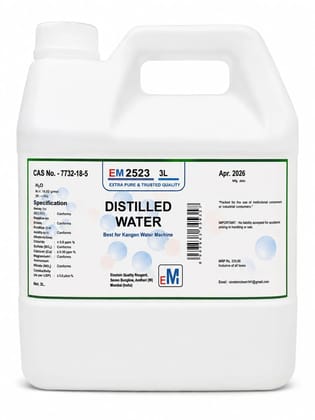 Distilled Water 3L | 99.9% Pure Kangan Enhancer Grade Deionized & Demineralized Water | W/o TDS Minerals | Crystal Clear Extra Pure Water for Lab, & Scientific Use