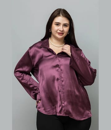 Purys Women Solid Satin Shirt ( Wine )