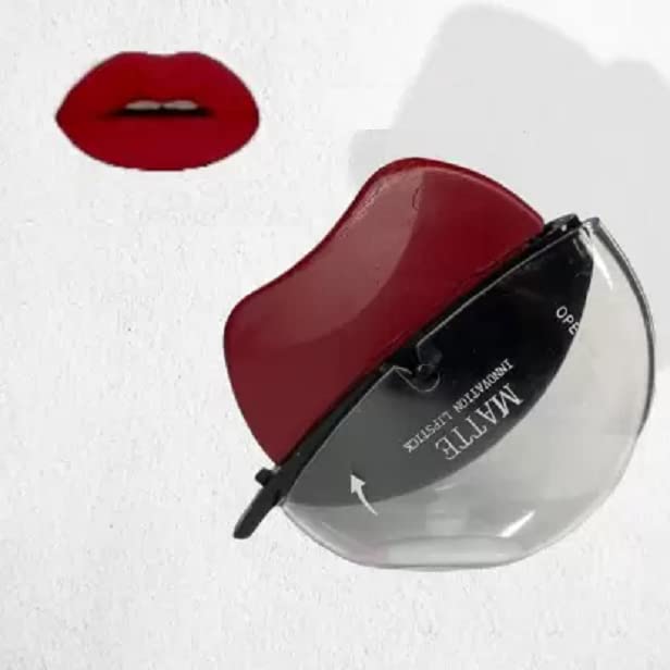 Elecsera Lip Shape Lipstick Apple Design Matte Lipstick (Rich Rosewood, 10 g)