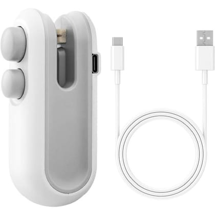 2-in-1 Rechargeable Bag Sealer and Cutter,Portable Heat Sealer for Plastic Bags (Random Color will be supplied)