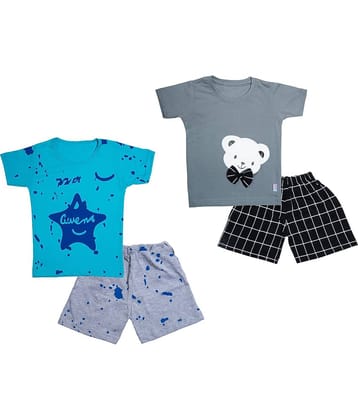 CATCUB Pack of 1 Boys Cotton T-Shirt & Shorts Set ( Multi )