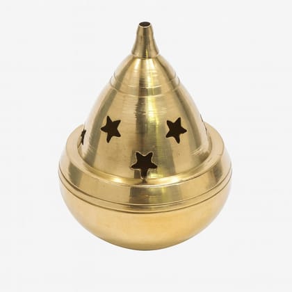 Brass Diyas for Home Decoration - Small Diya for Pooja � 2.5 Inch Akhand Kuber Diya with Star Cut Design � Traditional Brass Oil Lamp for Deepam, Vilakku, Diwali & Mandir Use